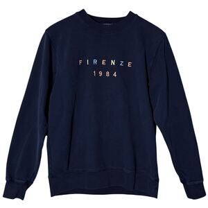 Brandy Melville Pullover Sweatshirt Long Sleeve Firenze 1984 One Size Navy Blue